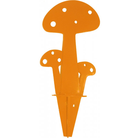 Champignon déco en métal orange