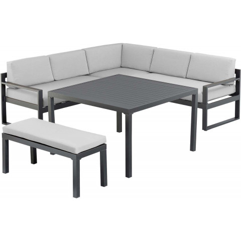 Salon de jardin repas en aluminium océan