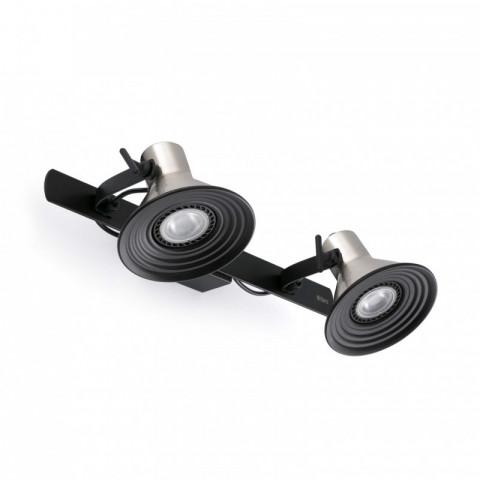 applique murale nickel satiné cup 2 ampoules