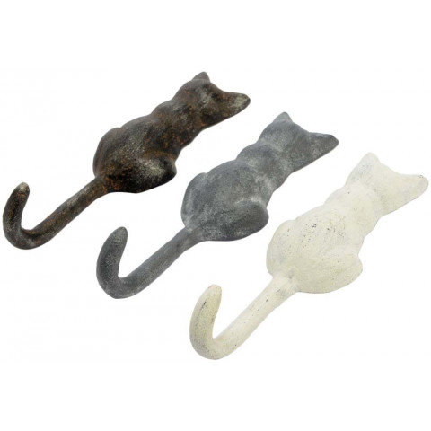 Patère chat 1 crochet  (lot de 3)