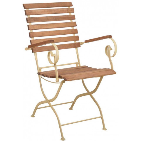Chaise pliable en bois et métal - Couleur au choix