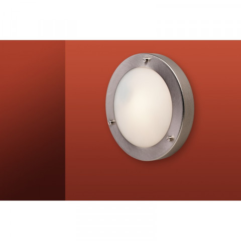 Applique / plafonnier 40w rondo, acier brossé