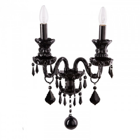 Applique murale noire classic 2 ampoules 20 cm
