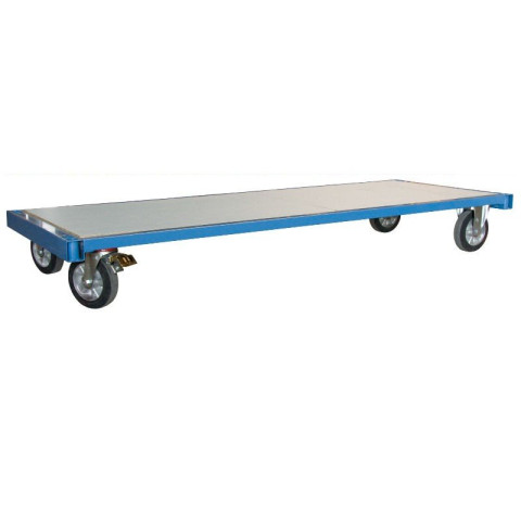 Plateau roulant charges longues, 2000 x 800 mm, roues losange, 1200 kg