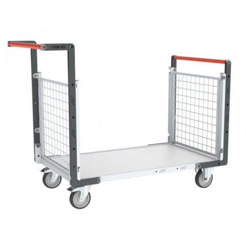 Chariot modulaire grillagé 2 dossiers plateau bois 850 x 500 mm 250 kg - 806724142