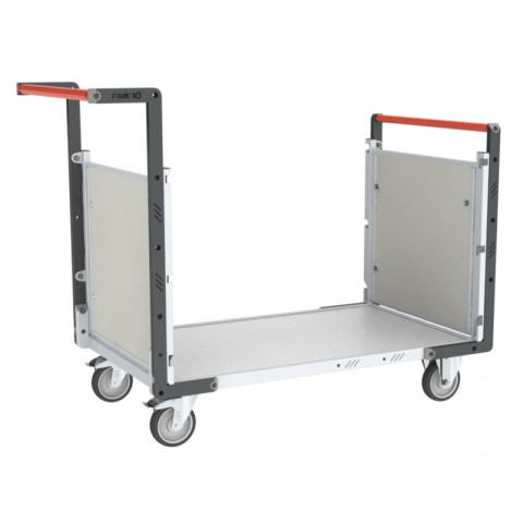 Chariot modulaire FLAT-PACK™ PP alvéolaire 2 dossiers, plateau bois 850 x 500 mm 250 kg - 806724172