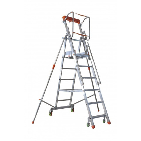 Plateforme de magasinage aluminium repliable, 5 marches, 150 kg