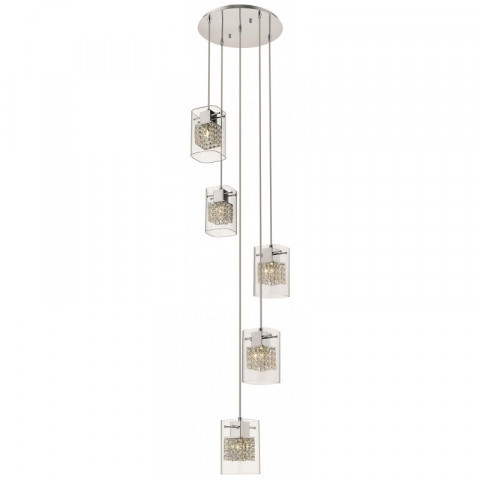 Suspension chrome ipswich 5 lumières