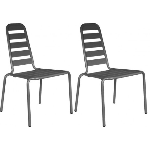 Chaise empilable menu en aluminium (lot de 2) - Couleur au choix