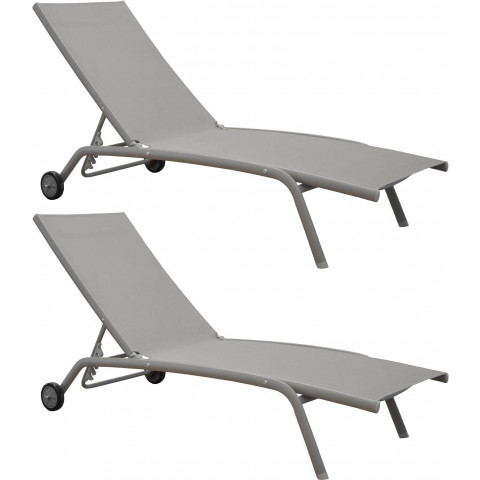 Lit de soleil en aluminium prima (lot de 2) - Coloris au choix