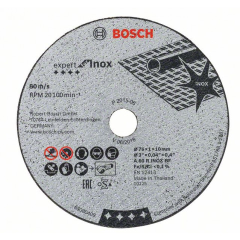 Boite de 5 disque à tronçonner BOSCH Expert for Inox - Ø76mm - 2608601520