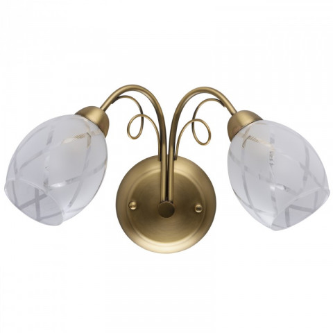 Applique murale dorée megapolis 2 ampoules 21 cm