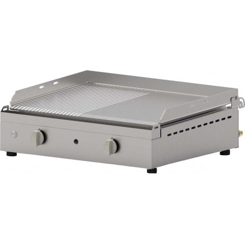 Plancha en inox lisse et rainurée chef - Diamètre au choix