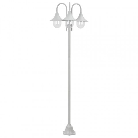 Lampadaire de jardin E27 220 cm Aluminium 3 lanternes - Couleur au choix