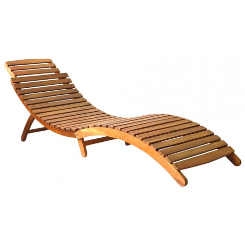 Chaise longue bois d'acacia solide - Couleur au choix