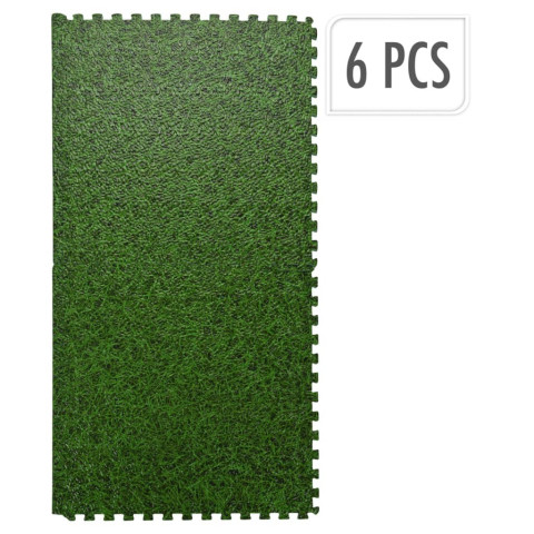 Set de tapis de sol impression de l'herbe 6 pcs vert