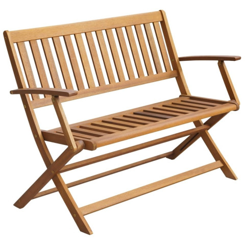 Banc de jardin avec coussin 120 cm bois d'acacia massif - Couleur du coussin au choix