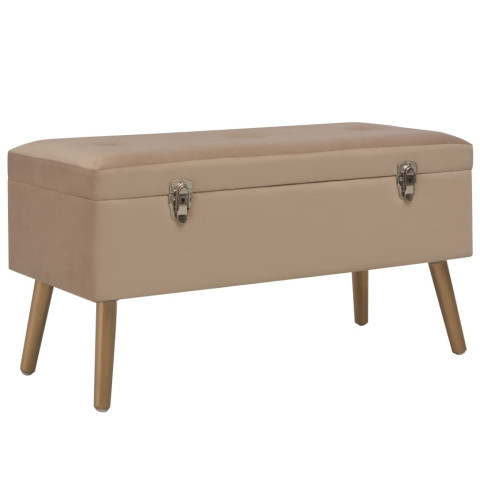 Banc avec compartiment de rangement 80 cm velours - Couleur au choix