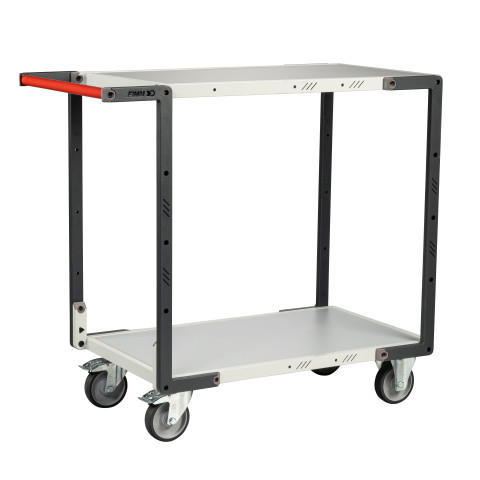 Servante FLATPACK™ 2 plateaux mélaminé 850 x 500 mm roues TPE 250 kg - 884721122