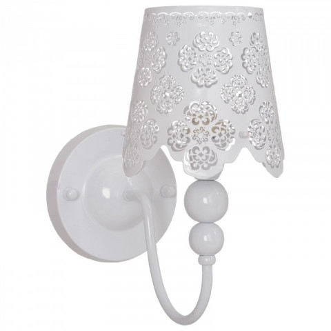 Applique murale blanche elegance 1 ampoule 27 cm