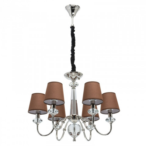 Suspension chromée elegance 6 ampoules 145 cm