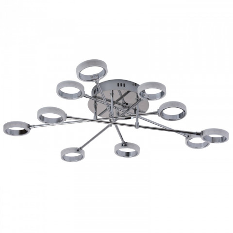 Plafonnier argenté techno 10 ampoules 21 cm