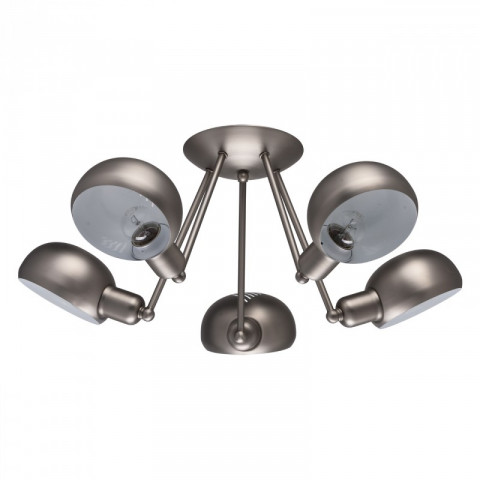 Suspension grise loft 5 ampoules 25 cm