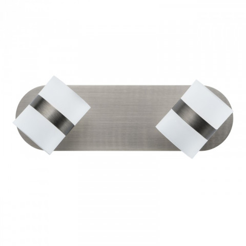Spot argenté techno 2 ampoules 13.5 cm