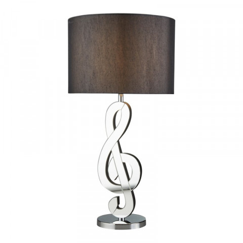 Lampe clef, chrome, avec abat-jour