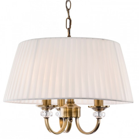 Suspension 3 ampoules langham, laiton antique, avec abat-jour