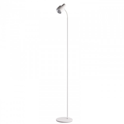 Lampadaire blanc techno 1 ampoule 155 cm