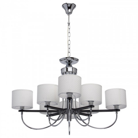 Suspension chromée megapolis 8 ampoules 90 cm