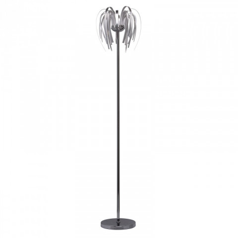Lampadaire chromé techno 14 ampoules 153 cm