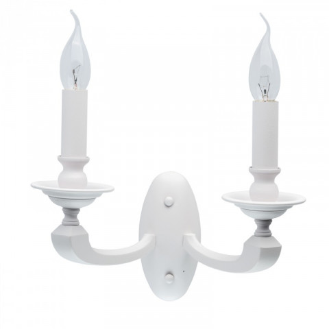 Applique murale blanche neoclassic 2 ampoules 19 cm
