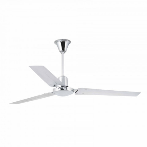 Faro 33002 Indus Ventilateur de plafond à 3 pales sans lumière pour des pièces de 17,6 m2, Chrome