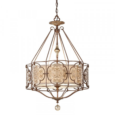 Suspension marcella, bronze oxydé et or, 3 ampoules
