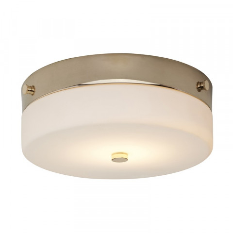 Plafonnier tamar, 23.5 cm, or poli, verre opale, led, ip44