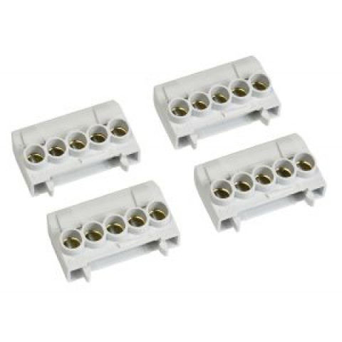 lot de 4 borniers de Phase Gris pour Coffret Electrrique Fix-O-Rail Unibis