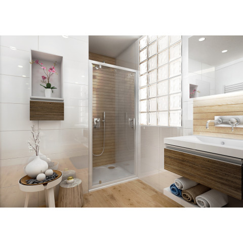 Porte de douche ancoswing pivotante, verre sécurité 5mm - Dimensions et couleur au choix