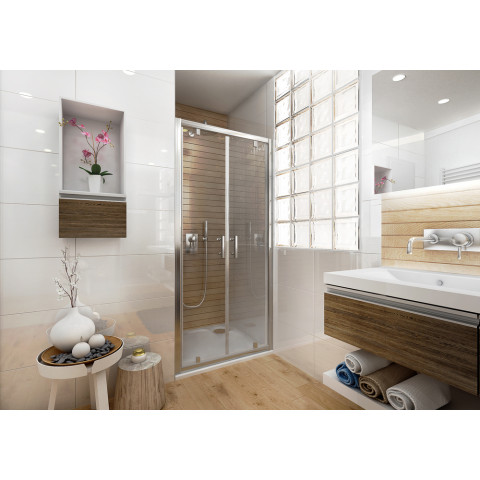 Porte de douche ancoswing, 2 battants, verre sécurité 5mm - Dimensions et couleur au choix
