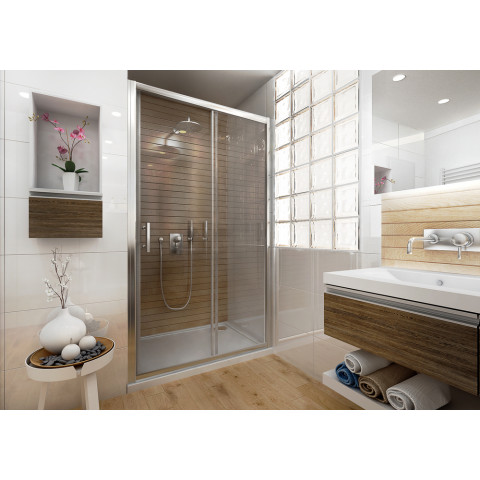 Porte coulissante 2 éléments ancoswing, verre sécurité 5mm - Dimensions et couleur au choix