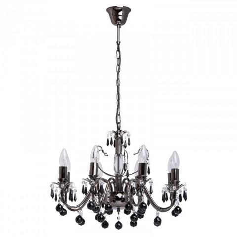 Suspension noire classic 8 ampoules 107 cm