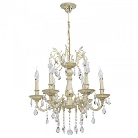Chandelier beige classic 6 ampoules 97 cm