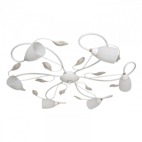 Plafonnier blanc flora 6 ampoules 15 cm