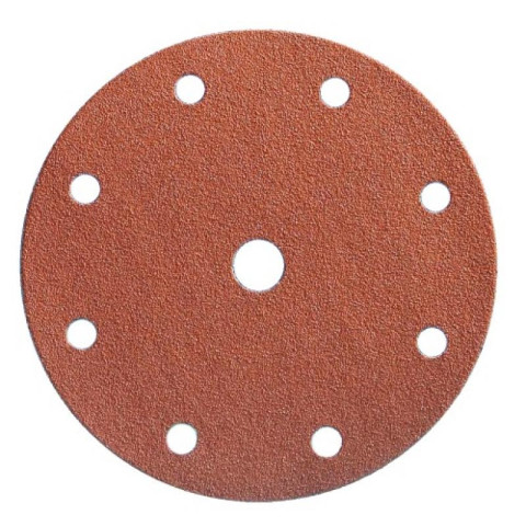 Abrasifs en disques 9 trous papier corindon kp131 diamètre 150 mm grain 180 en boîte de 100