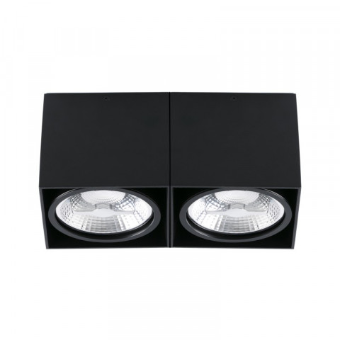 Plafonnier noir tecto 2 ampoules h12 cm