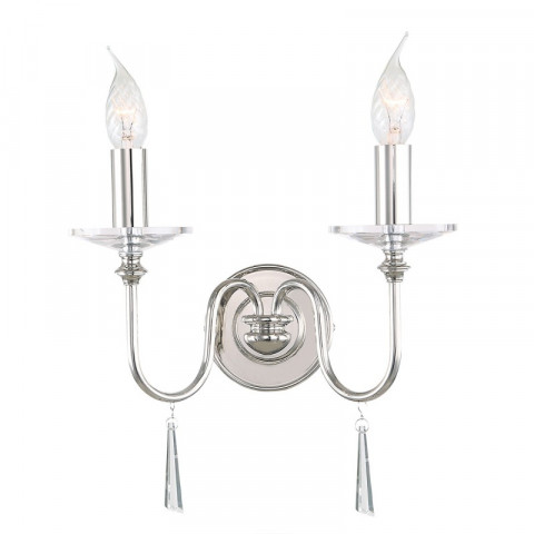Applique finsbury park, nickel poli, 2 ampoules, sans abat-jour