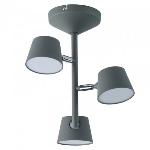 Plafonnier gris techno 3 ampoules 31 cm