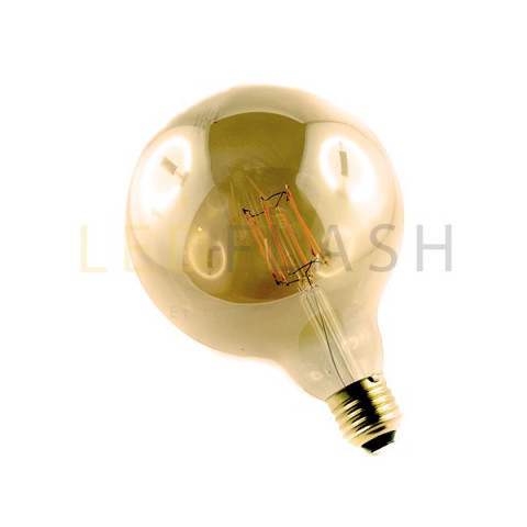 Ampoule led E27 filament G125 8 watt (eq. 70 watt) - Couleur eclairage - Blanc froid, Finition - Transparent