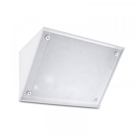 Applique e27 curie, aluminium et verre, blanc
